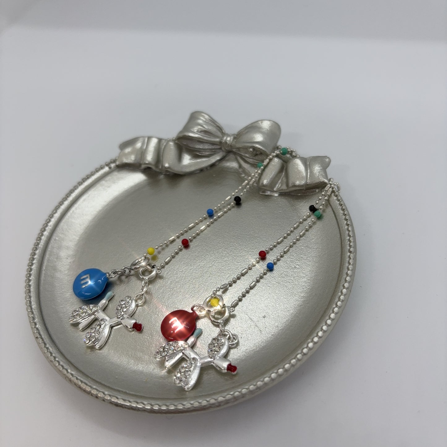 Happy Pup Charm Necklace-blue