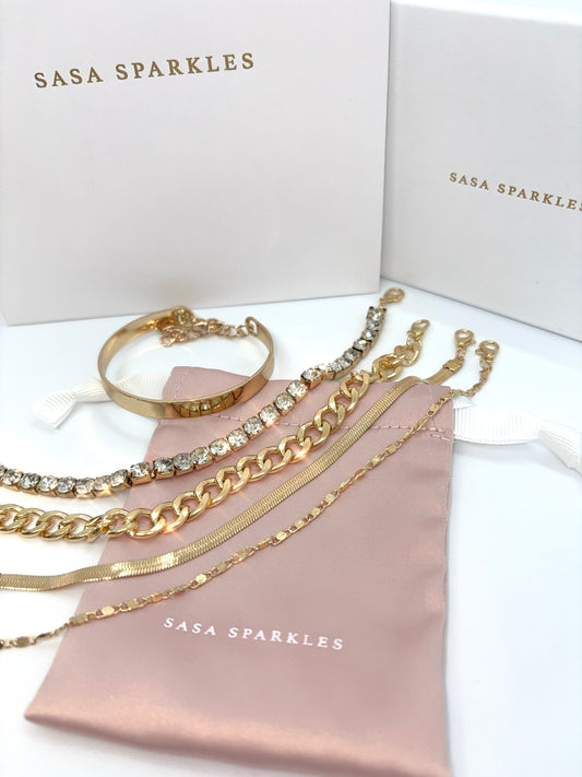 5件/經典閃耀手鏈套組