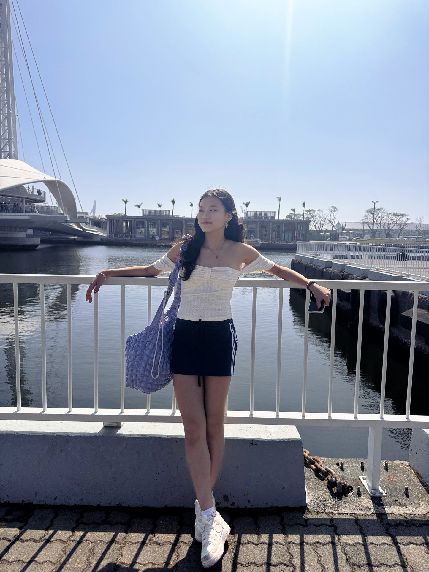 Patterned Off-Shoulder Top 露肩織紋上衣
