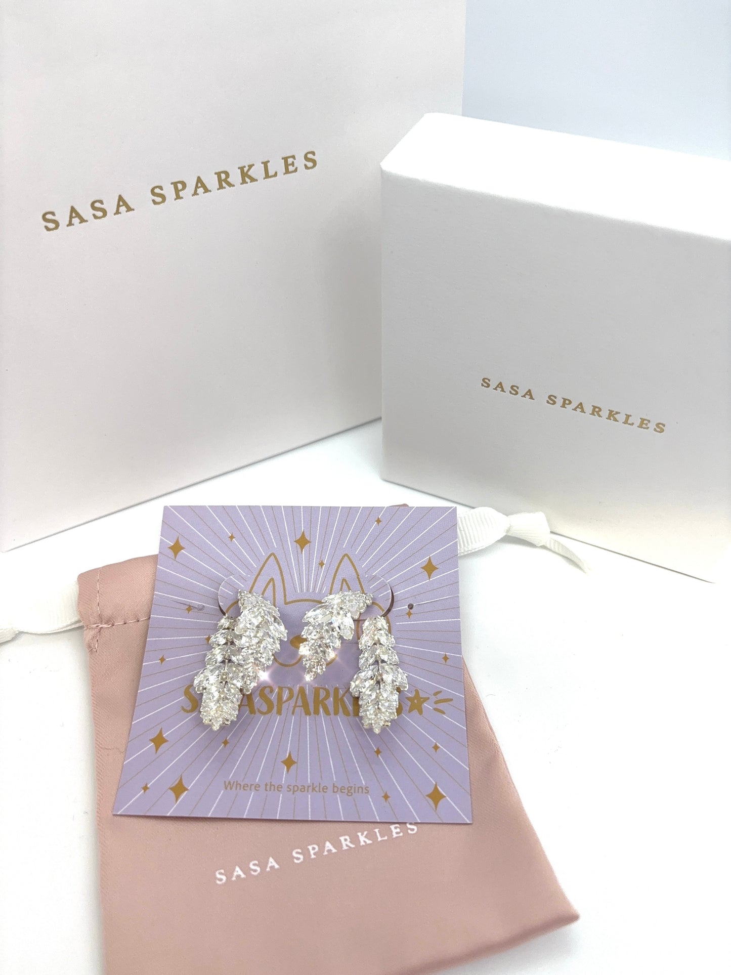 Starry Leaf Earrings - Small 閃爍葉子耳環(小)