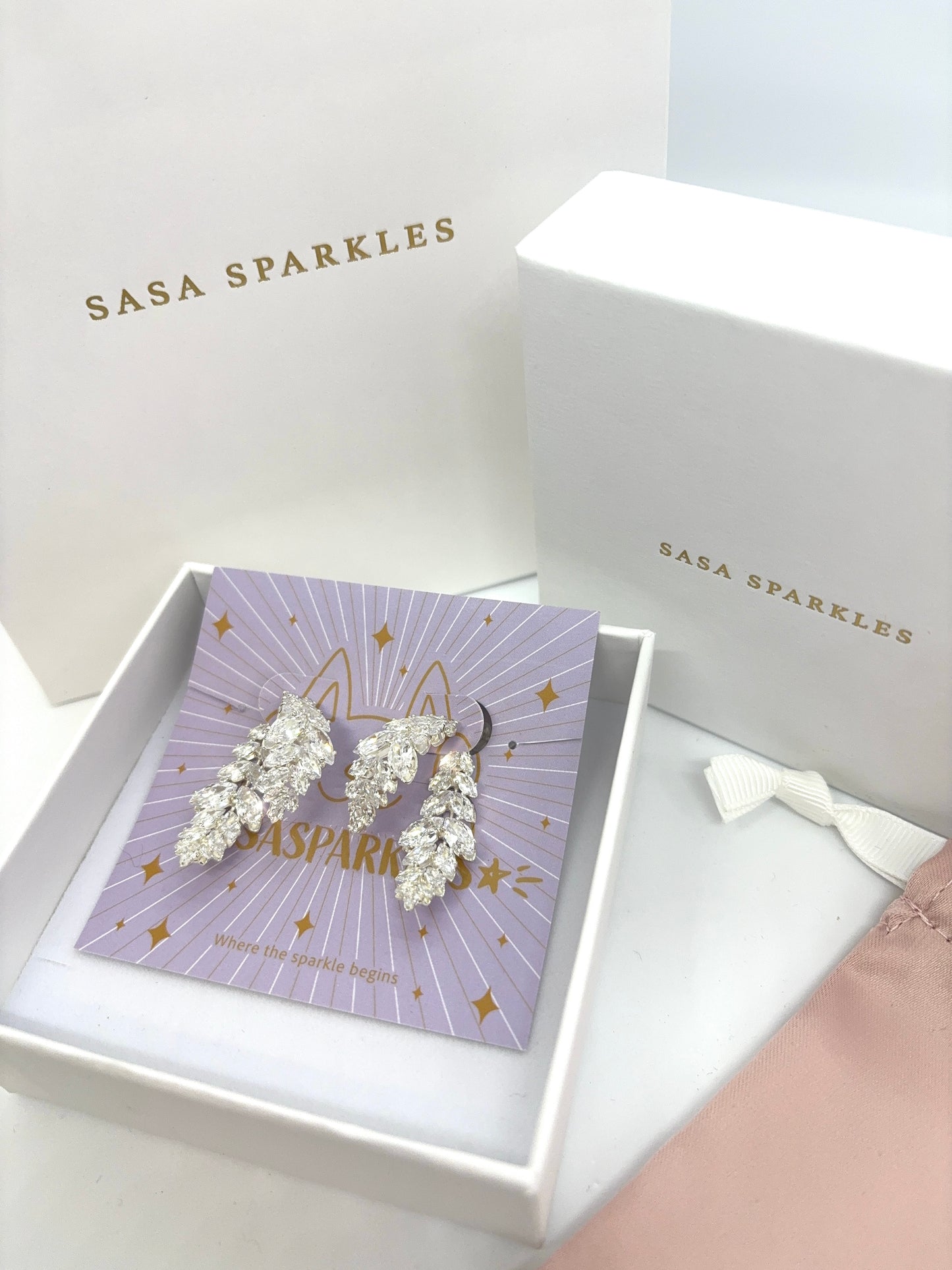 Starry Leaf Earrings - Small 閃爍葉子耳環(小)
