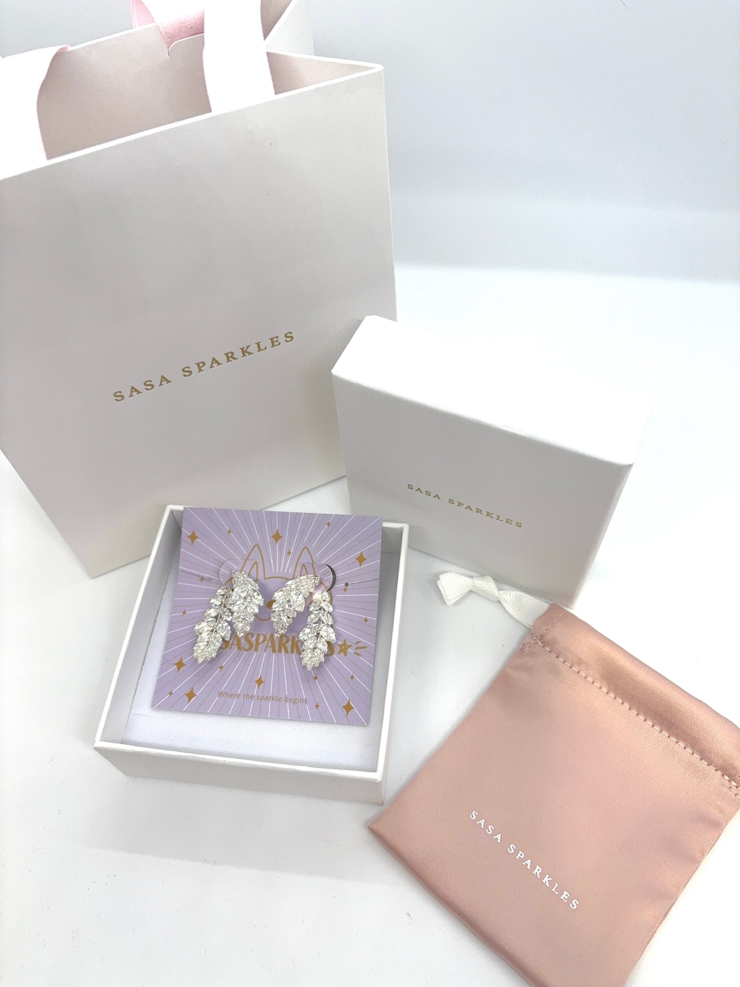 Starry Leaf Earrings - Small 閃爍葉子耳環(小)