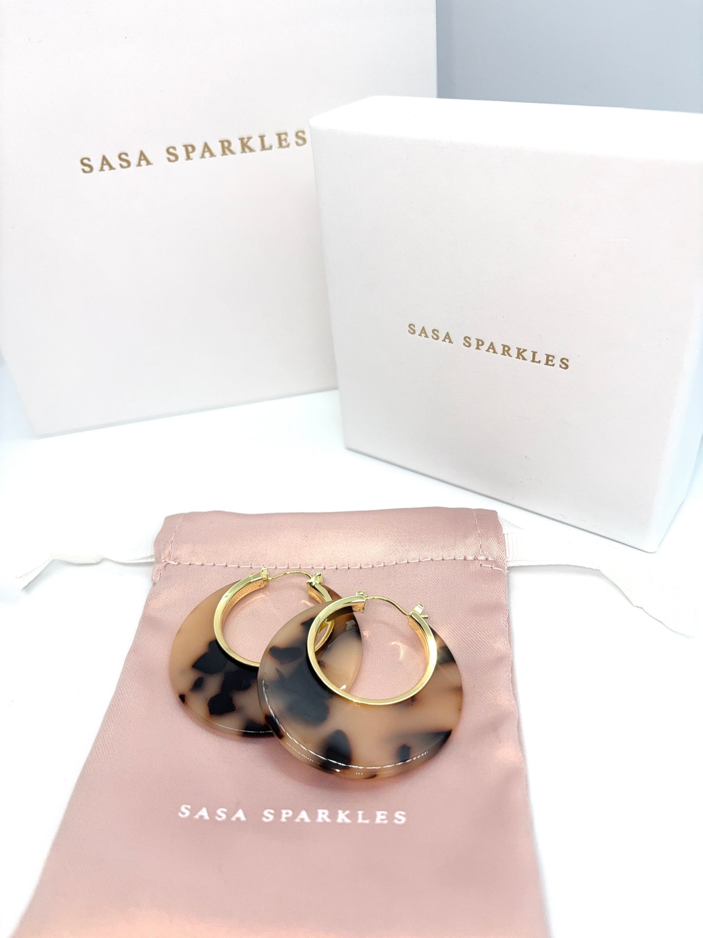 leopard hoop Earrings 琥珀豹紋圈型耳環
