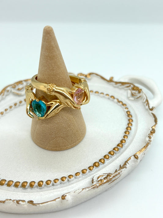 Heart in Hand Ring-blue