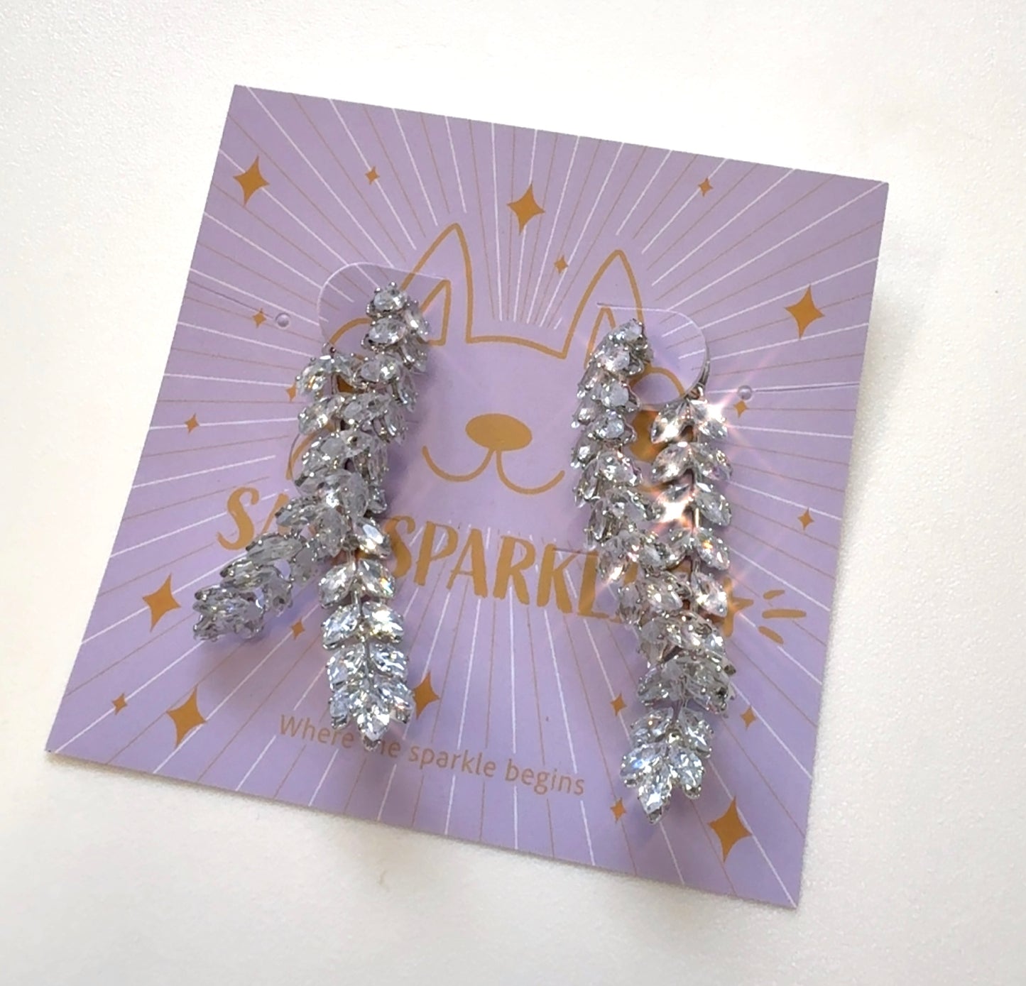 Starry Leaf Earrings - Large 閃爍葉子耳環(大)